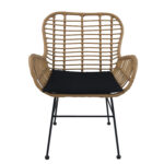 Καρέκλα Κήπου ArteLibre ABUDIUS Φυσικό/Μαύρο Μέταλλο/Rattan 60x60x85cm - 1 τεμ. - Image 2