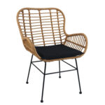 Καρέκλα Κήπου ArteLibre ABUDIUS Φυσικό/Μαύρο Μέταλλο/Rattan 60x60x85cm - 1 τεμ.