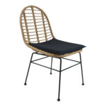 Καρέκλα Κήπου ArteLibre ACCIUS Φυσικό/Μαύρο Μέταλλο/Rattan 49x56x84cm - 1 τεμ.