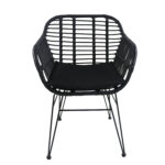 Καρέκλα Κήπου ArteLibre ACTORIUS Μαύρο Μέταλλο/Rattan 57x53x81cm - 1 τεμ. - Image 2