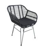 Καρέκλα Κήπου ArteLibre ACTORIUS Μαύρο Μέταλλο/Rattan 57x53x81cm - 1 τεμ.