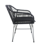 Καρέκλα Κήπου ArteLibre ACTORIUS Μαύρο Μέταλλο/Rattan 57x53x81cm - 1 τεμ. - Image 3