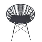 Καρέκλα Κήπου ArteLibre AELIUS Μαύρο Μέταλλο/Rattan 72x62x78cm - 1 τεμ. - Image 2