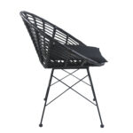 Καρέκλα Κήπου ArteLibre AELIUS Μαύρο Μέταλλο/Rattan 72x62x78cm - 1 τεμ. - Image 3