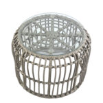Τραπεζάκι Κήπου ArteLibre ALBIUS Γκρι Rattan/Μέταλλο/Γυαλί Φ50x35cm - 1 τεμ. - Image 2
