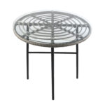 Τραπέζι Κήπου ArteLibre APPIUS Γκρι/Μαύρο Μέταλλο/Rattan/Γυαλί 70x70x74cm - 1 τεμ. - Image 3