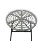 Τραπέζι Κήπου ArteLibre ARELLIUS Γκρι/Μαύρο Μέταλλο/Rattan/Γυαλί 45x45x46cm - 1 τεμ. - Image 2