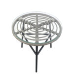 Τραπέζι Κήπου ArteLibre ARELLIUS Γκρι/Μαύρο Μέταλλο/Rattan/Γυαλί 45x45x46cm - 1 τεμ. - Image 3