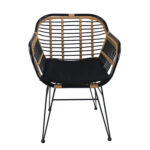 Καρέκλα Κήπου ArteLibre ATINIUS Φυσικό/Μαύρο Μέταλλο/Rattan 58x62x82cm - 1 τεμ. - Image 2