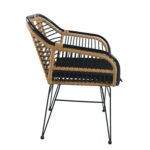 Καρέκλα Κήπου ArteLibre ATINIUS Φυσικό/Μαύρο Μέταλλο/Rattan 58x62x82cm - 1 τεμ. - Image 3