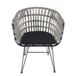 Καρέκλα Κήπου ArteLibre ATRIUS Γκρι/Μαύρο Μέταλλο/Rattan 61x57x80cm - 1 τεμ. - Image 2