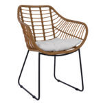 Πολυθρόνα Κήπου ArteLibre ABURIUS Φυσικό/Μαύρο Rattan/Μέταλλο 63x60x83.5cm - 1 τεμ.