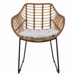 Πολυθρόνα Κήπου ArteLibre ABURIUS Φυσικό/Μαύρο Rattan/Μέταλλο 63x60x83.5cm - 1 τεμ. - Image 4