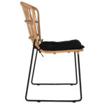 Καρέκλα Κήπου ArteLibre ALFENUS Φυσικό/Μαύρο Rattan/Μέταλλο 50x55x84cm - 1 τεμ. - Image 2