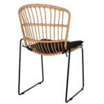 Καρέκλα Κήπου ArteLibre ALFENUS Φυσικό/Μαύρο Rattan/Μέταλλο 50x55x84cm - 1 τεμ. - Image 3