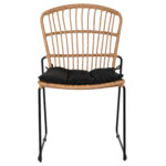 Καρέκλα Κήπου ArteLibre ALFENUS Φυσικό/Μαύρο Rattan/Μέταλλο 50x55x84cm - 1 τεμ. - Image 4