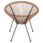 Πολυθρόνα Κήπου ArteLibre APRONIUS Φυσικό/Μαύρο Rattan/Μέταλλο 71x73x77cm - 1 τεμ. - Image 3