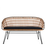 Καναπές Κήπου ArteLibre ARVENIUS Φυσικό/Μαύρο Rattan 124x57x77cm - 1 τεμ. - Image 2