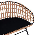 Καναπές Κήπου ArteLibre ARVENIUS Φυσικό/Μαύρο Rattan 124x57x77cm - 1 τεμ. - Image 4