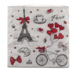 Χαρτοπετσέτες 'Paris' Τρίφυλλες Λευκό 33x33cm Σετ 20Τμχ - 1 τεμ. - Image 2
