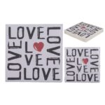 Χαρτοπετσέτες 'Love' Τρίφυλλες Λευκό 33x33cm Σετ 20Τμχ - 1 τεμ.