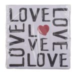 Χαρτοπετσέτες 'Love' Τρίφυλλες Λευκό 33x33cm Σετ 20Τμχ - 1 τεμ. - Image 3