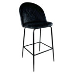 Σκαμπό Bar ArteLibre UNDERHILL Μαύρο Βελούδο/Μέταλλο 45x53x107cm - 1 τεμ.