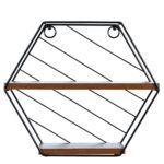 Ράφι Τοίχου ArteLibre SALERNO Μαύρο/Καφέ MDF/Μέταλλο 31x11x27cm - 1 τεμ.