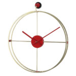 Ρολόι Τοίχου ArteLibre Χρυσό/Κόκκινο Μέταλλο 45.5x53x5.5cm - 1 τεμ.