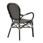 Καρέκλα Κήπου ArteLibre BOALI Μαύρο/Λευκό Αλουμίνιο/Rattan 41x45x92cm - 1 τεμ. - Image 3
