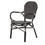 Καρέκλα Κήπου ArteLibre BOALI Μαύρο/Λευκό Αλουμίνιο/Rattan 41x45x92cm - 1 τεμ. - Image 7
