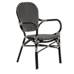 Καρέκλα Κήπου ArteLibre BOALI Μαύρο/Λευκό Αλουμίνιο/Rattan 41x45x92cm - 1 τεμ.