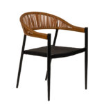 Πολυθρόνα Κήπου ArteLibre LIVINGSTONE Μαύρο/Καφέ Αλουμίνιο/Rattan 56x55x76cm - 1 τεμ.