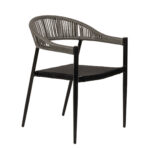 Πολυθρόνα Κήπου ArteLibre LIVINGSTONE Μαύρο/Γκρι Αλουμίνιο/Rattan 56x55x76cm - 1 τεμ.