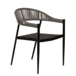 Πολυθρόνα Κήπου ArteLibre LIVINGSTONE Μαύρο/Γκρι Αλουμίνιο/Rattan 56x55x76cm - 1 τεμ.