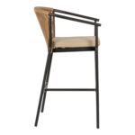 Σκαμπό ArteLibre MANDRAKA Μαύρο/Φυσικό Αλουμίνιο/Rattan 56x63x108cm - 1 τεμ. - Image 2