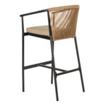 Σκαμπό ArteLibre MANDRAKA Μαύρο/Φυσικό Αλουμίνιο/Rattan 56x63x108cm - 1 τεμ. - Image 4