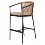 Σκαμπό ArteLibre MANDRAKA Μαύρο/Φυσικό Αλουμίνιο/Rattan 56x63x108cm - 1 τεμ. - Image 6