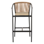 Σκαμπό ArteLibre MANDRAKA Μαύρο/Φυσικό Αλουμίνιο/Rattan 56x63x108cm - 1 τεμ. - Image 7