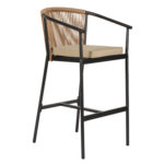 Σκαμπό ArteLibre MANDRAKA Μαύρο/Φυσικό Αλουμίνιο/Rattan 56x63x108cm - 1 τεμ.