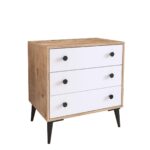 Συρταριέρα ArteLibre AMARI Δρυς/Λευκό Μοριοσανίδα 72x43x79cm - 1 τεμ.