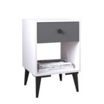 Κομοδίνο ArteLibre AMARI Λευκό/Ανθρακί Μοριοσανίδα 43x43x67.5cm - 1 τεμ.