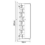 Ντουλάπι ArteLibre ROSELINE Λευκό/Ανθρακί Μοριοσανίδα 50x30x183cm - 1 τεμ. - Image 4