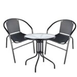 Σετ Τραπεζαρία Κήπου ArteLibre EARTH Μέταλλο Μαύρο Με 2 Πολυθρόνες - 1 τεμ. - Image 2