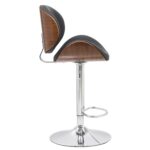 Σκαμπό Bar ArteLibre BEATRICE Μαύρο/Καφέ Ξύλο/PU/Αλουμίνιο 50x52.5x94.5-116cm - 1 τεμ. - Image 2