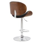 Σκαμπό Bar ArteLibre BEATRICE Μαύρο/Καφέ Ξύλο/PU/Αλουμίνιο 50x52.5x94.5-116cm - 1 τεμ. - Image 3