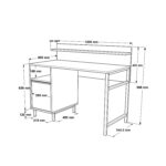 Γραφείο ArteLibre WING Φυσικό Μοριοσανίδα/Μέταλλο 60x120x99.8cm - 1 τεμ. - Image 6
