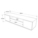 Έπιπλο Τηλεόρασης ArteLibre CHILHAM Φυσικό/Λευκό Μοριοσανίδα 180x44.5x44.6cm - 1 τεμ. - Image 5