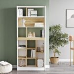 Βιβλιοθήκη ArteLibre BERRYLANDS Λευκό/Φυσικό Μοριοσανίδα 75.6x25x170cm - 1 τεμ. - Image 4