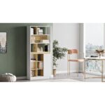 Βιβλιοθήκη ArteLibre BERRYLANDS Λευκό/Φυσικό Μοριοσανίδα 75.6x25x170cm - 1 τεμ. - Image 5